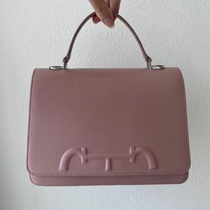 Carolina Herrera Dusty Rose Leather Top-Handle Satchel